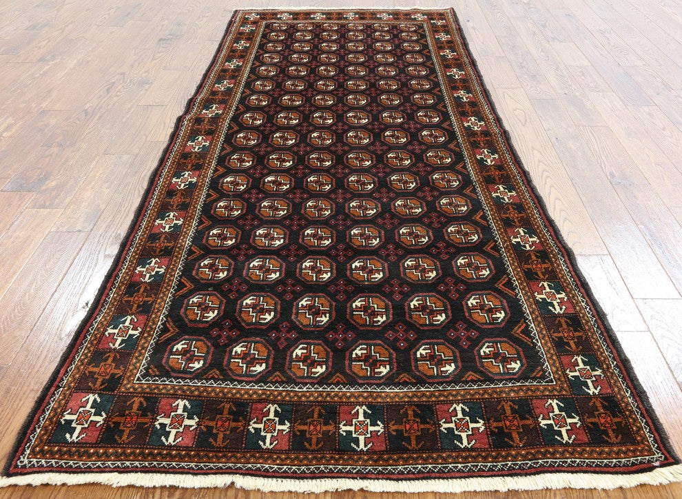 Traditional Persian Balouch Wool Runner 4'x10, W2335