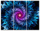 "Magical Glowing Fractal Flower" Digital Wall Art, 3 Panels, 36"x28"