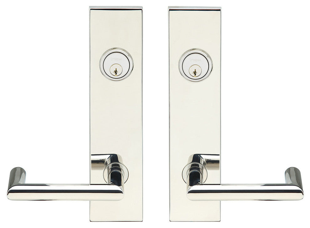 Stuttgart Lever, Tubular Entry, Double Cylinder, Polished Stainless Steel