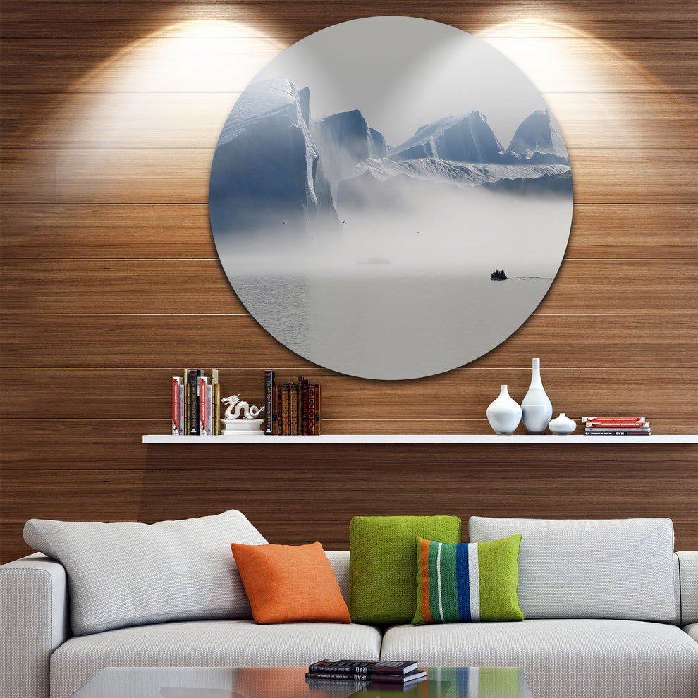 Nature Of Greenland, Landscape Photo Disc Metal Artwork, 11"