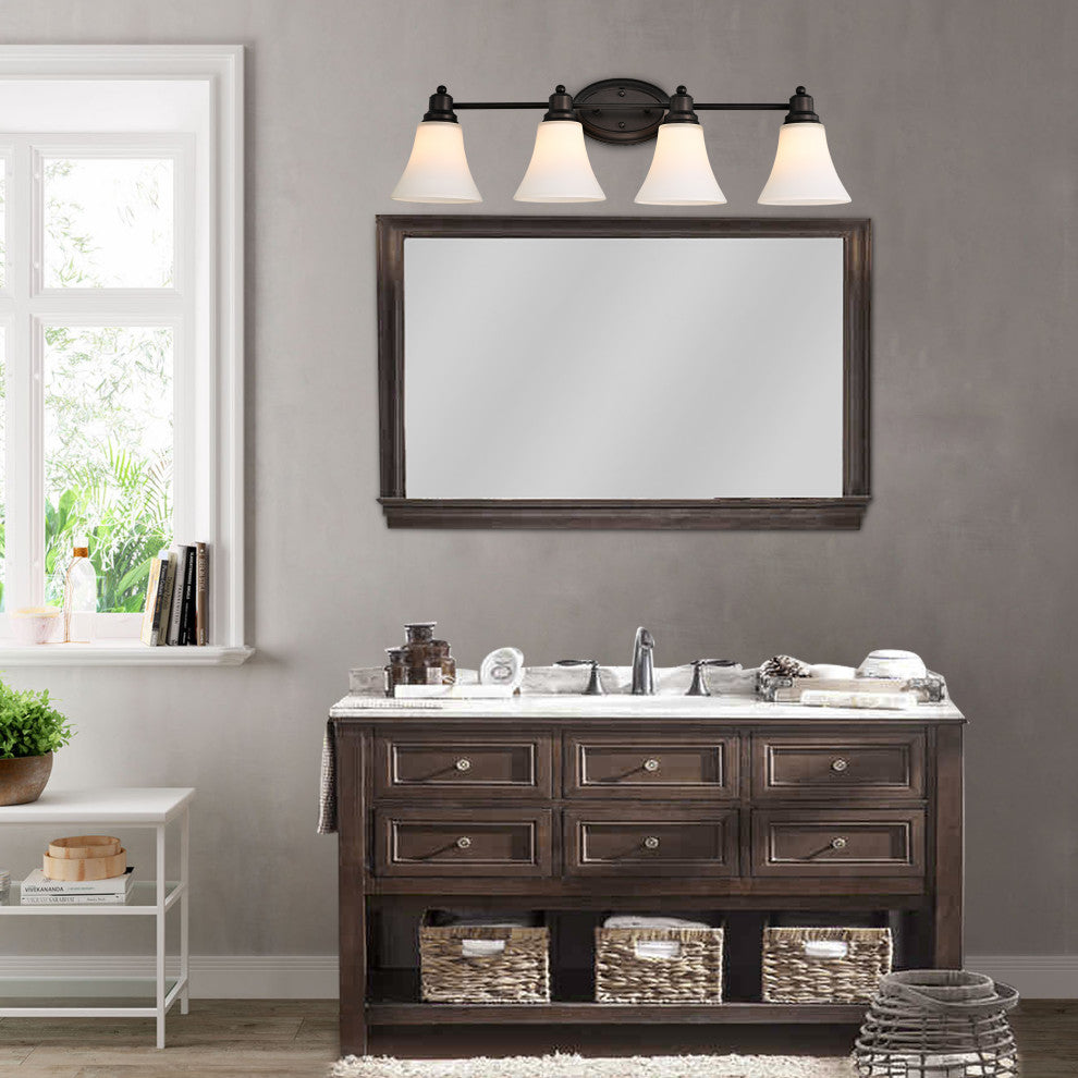 CHLOE Lighting Janet Contemporary 4-Light Rubbed Bronze Bath Vanity Fixture