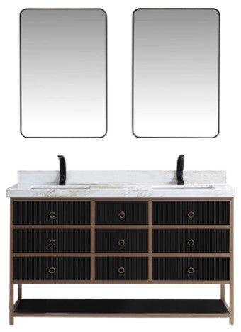 Vanity With Mirror,Sconce,Faucet Included