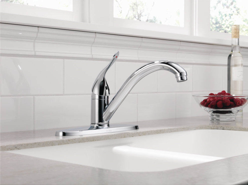 Delta HDF Single Handle Kitchen Faucet, Chrome, 100LF-HDF