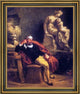 Eugene Delacroix Michelangelo in His Studio Framed Premium Canvas Print, 16"x20"