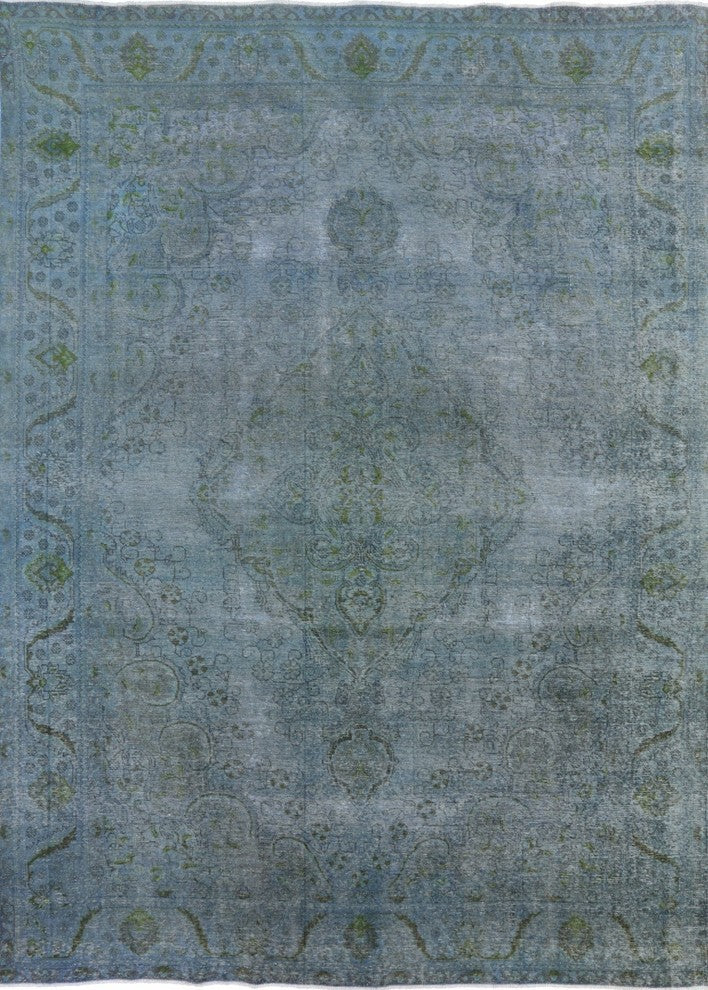 Hand Knotted Tabriz Overdyed Oriental 10'x13 Rug, W2564