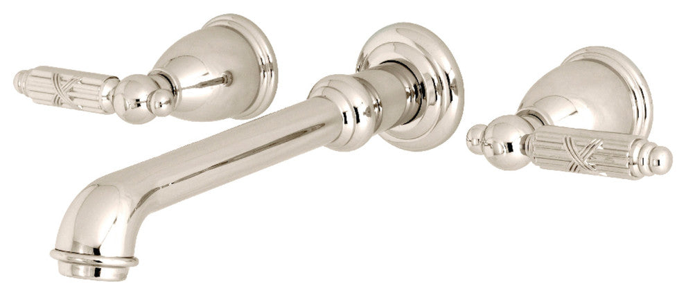 Kingston Brass Two-Handle Wall Mount Tub Faucet, Polished Nickel