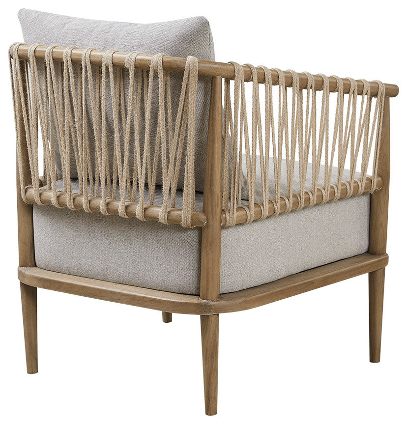 Madison Park Odessa Natural Cabin Jute Twine Rope Lounge Accent Chair