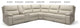 Malibu 130" Top Grain Leather 6-Piece Power Reclining Sectional, Cream Taupe Beige