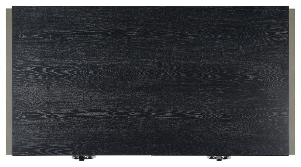 Safavieh Couture Maia 2-Drawer Lacquer Desk Black Cerused Oak