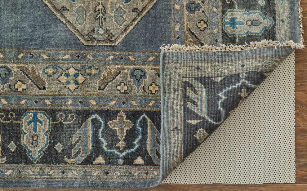 Weave & Wander Alden Rug, Dark Blue/Gray, 5'6"x8'6"