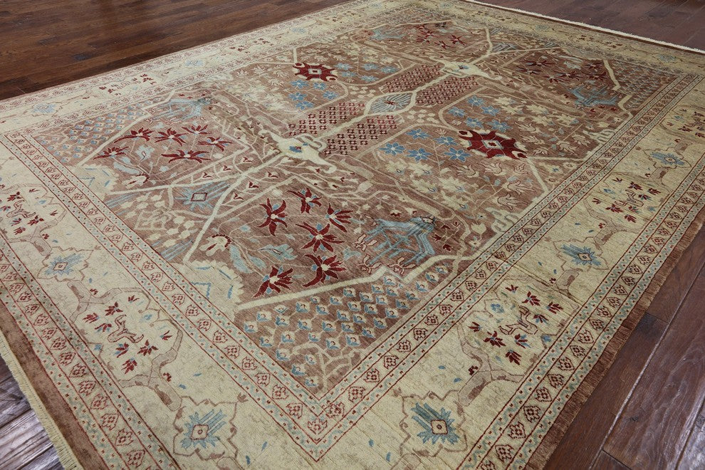 Oriental Peshawar Hand Knotted Rug 9'x12', P2560