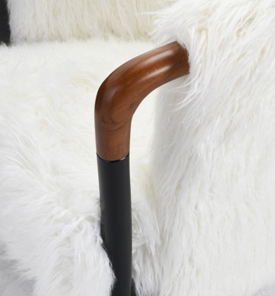 White Faux Fur Arm Chair