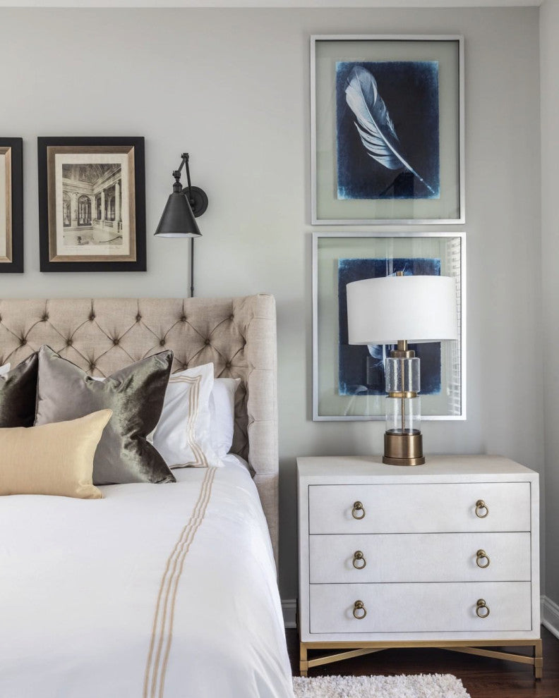 Mid Century Hammered Glass Cylinder Table Lamp, Brass Bronze White Round Clear