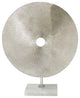 Metal Disk Sculpture On Stand, Silver