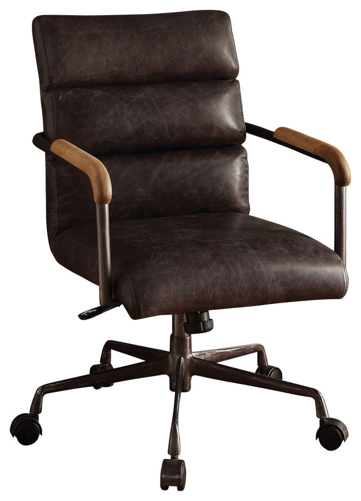 Antonio Leather Executive Office Chair, Malted Ebony