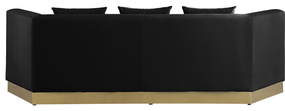 Marquis Velvet Upholstered Set, Black, Sofa