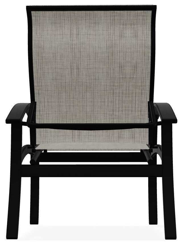Belle Isle Sling Adjustable Outdoor Dining Chair, Smoke/Black