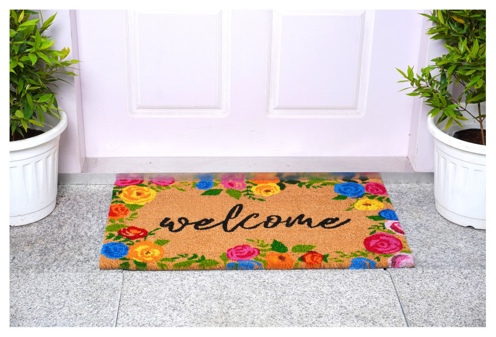 Calloway Mills Colorful Roses Welcome Doormat, 24" X 36"