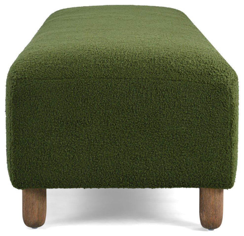 GDF Studio Rectangle Upholstered Fabric Ottoman, Wood Frame