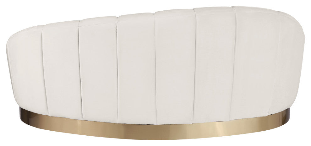 Shelly Velvet Upholstered Chaise, Cream