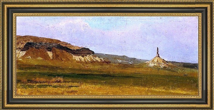 Albert Bierstadt Chimney Rock Framed Premium Canvas Print, 15"x30"