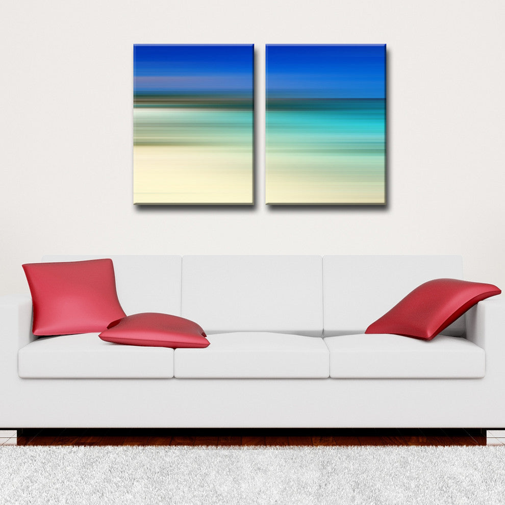 Ready2HangArt 'Blur Stripes XLVII' 2-PC Canvas Wall Art Set, 16 in. Highx12 in