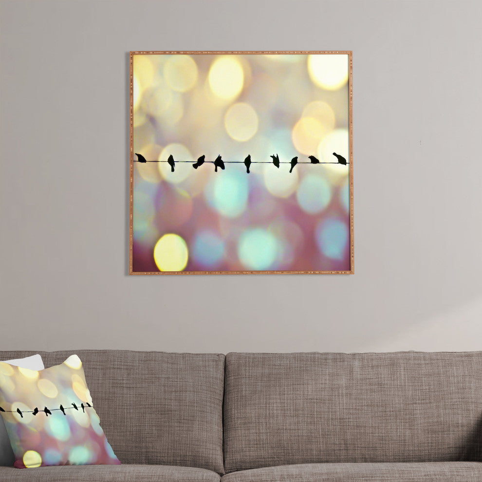 Deny Designs Shannon Clark Birds And Bokeh Framed Wall Art