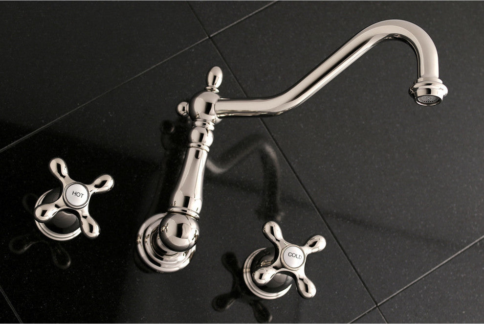 Kingston Brass Wall Mount Tub Faucet, Polished Nickel