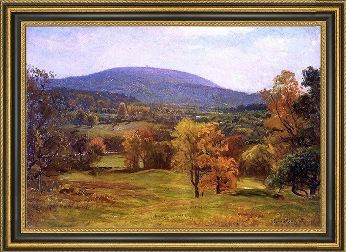 John Joseph Enneking the Milton Blue Hills Framed Premium Canvas Print, 18"x27"