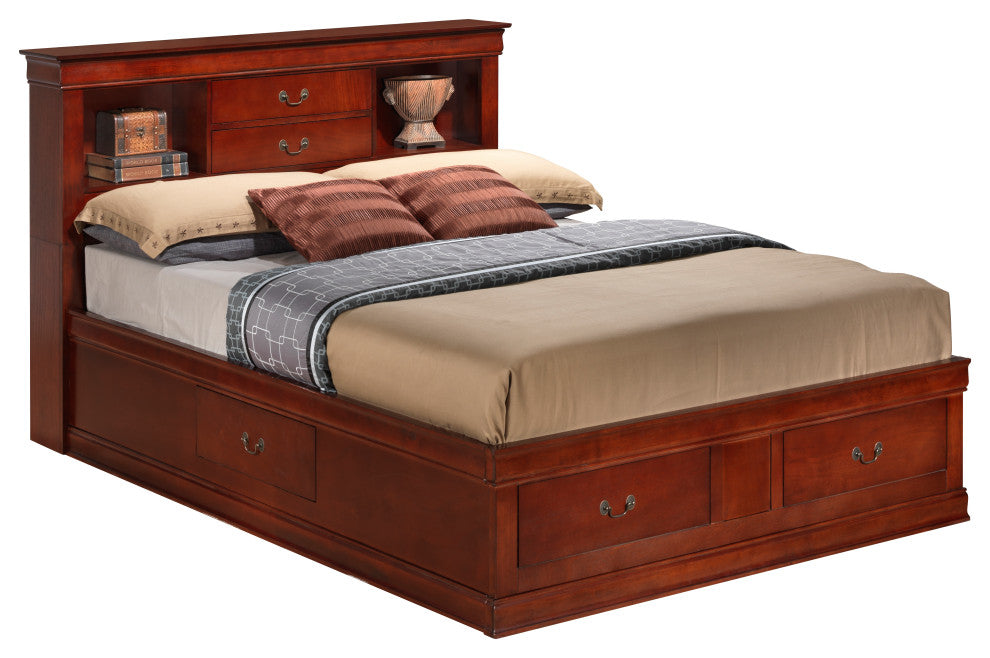 Merazo Storage Bed, Cherry, King