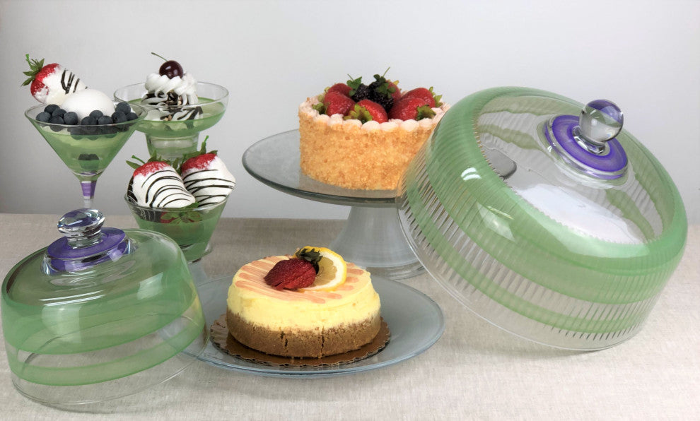Retro Stripe Green Cake Dome
