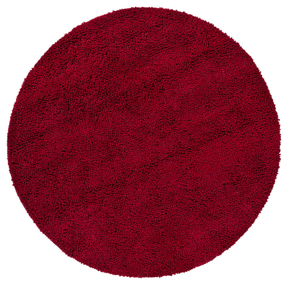 Strata Contemporary Area Rug, Deep Red, 7'9" Round