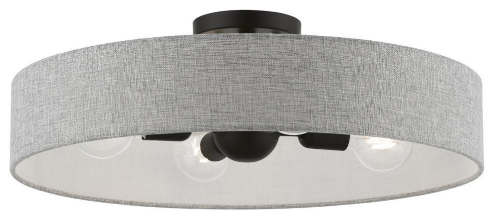 Elmhurst 4 Light Black Large Semi-Flush