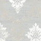 Silk Impressions 2, Contemporary Floral Gray, White Wallpaper Roll