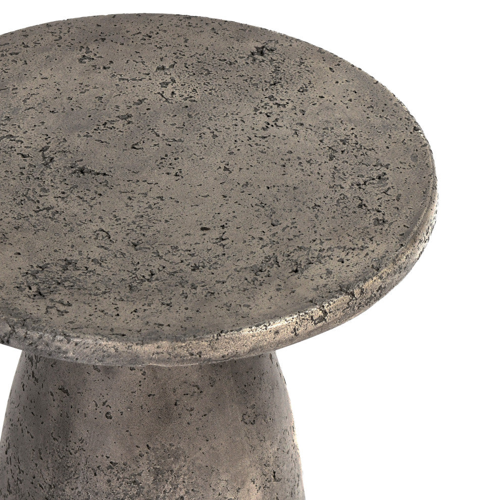 Collins 16" Concrete Outdoor Accent by Kosas Home   , Dark Gray