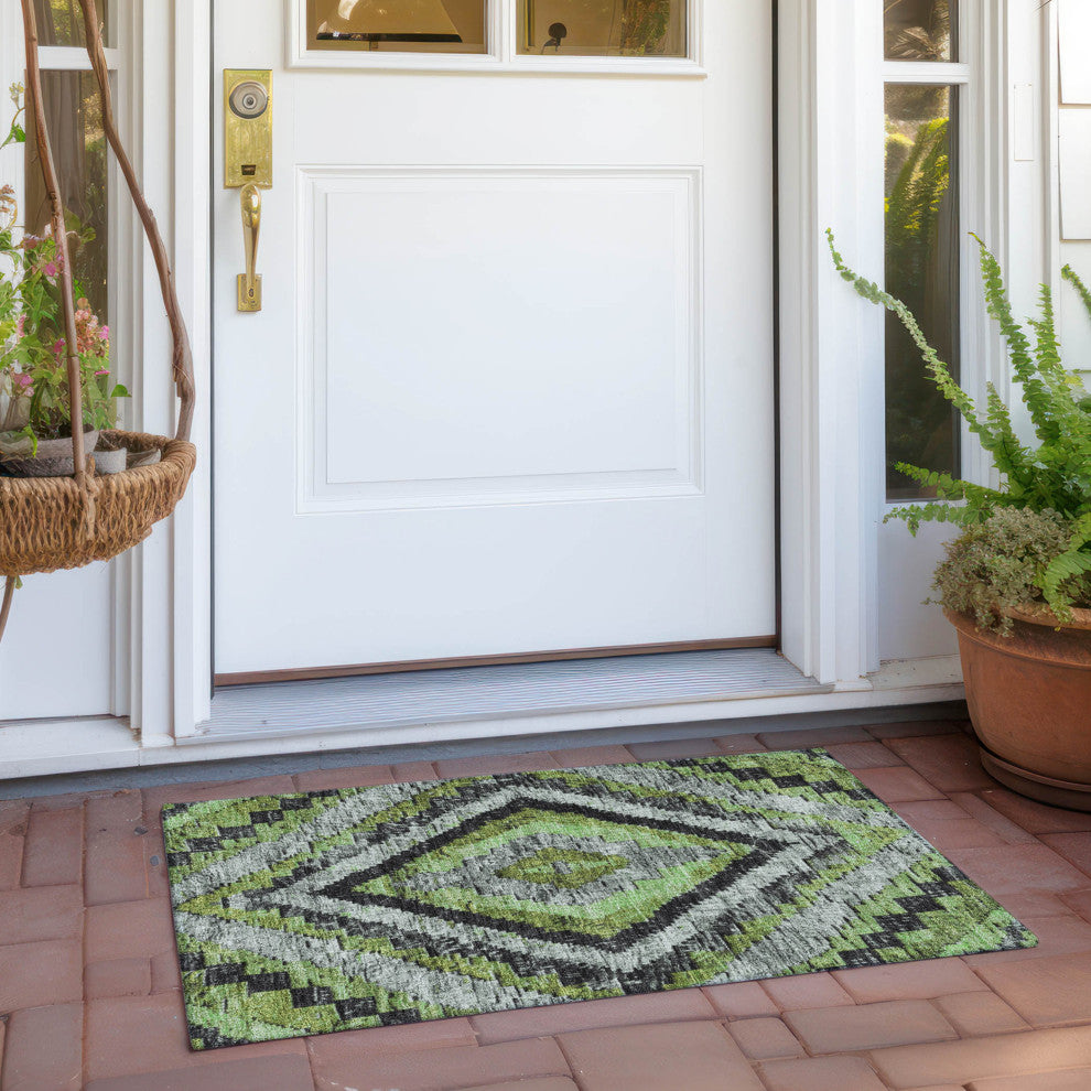 Machine Washable Indoor/Outdoor Chantille ACN1890 Aloe 1'8" x 2'6" Rug