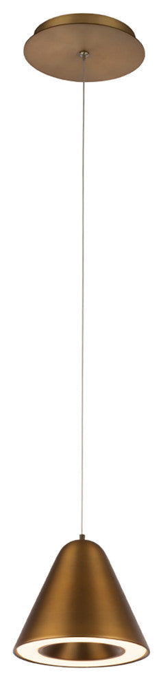 Kone 6" LED Pendant 3000K, Aged Brass, Title 24 Compliant
