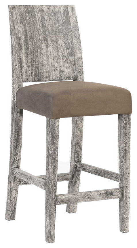 Origins Counter Stool, Chamcha Wood, Gray Stone