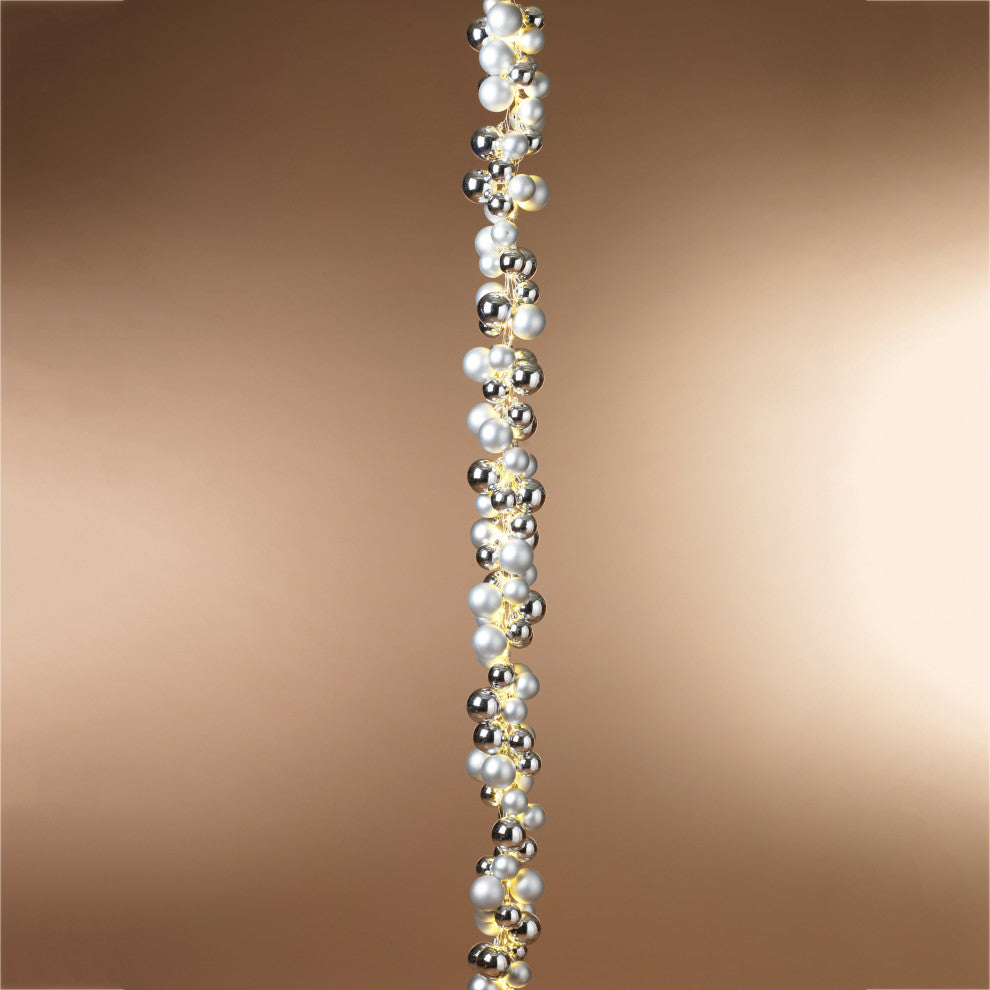 58" Electric Silver Lighted Orament Garland