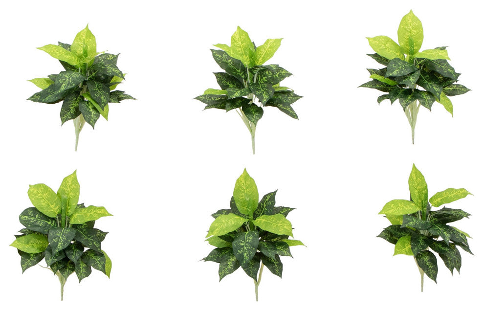 19" Artificial Dieffenbachia Plant Set of 6