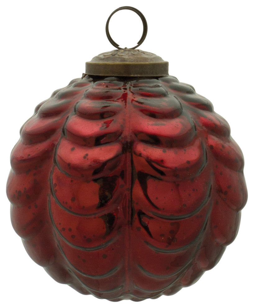 Scalloped Glass Ball Ornament, 12-Piece Set