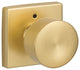 Modern Series Bergen Square Privacy Knob, Satin Brass