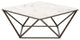 HomeRoots Modern Square White Marble Coffee Table