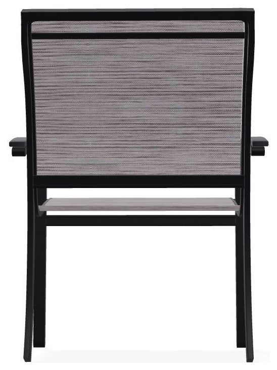 Bazza Sling Stackable Outdoor Dining Chair, Fossil/Black