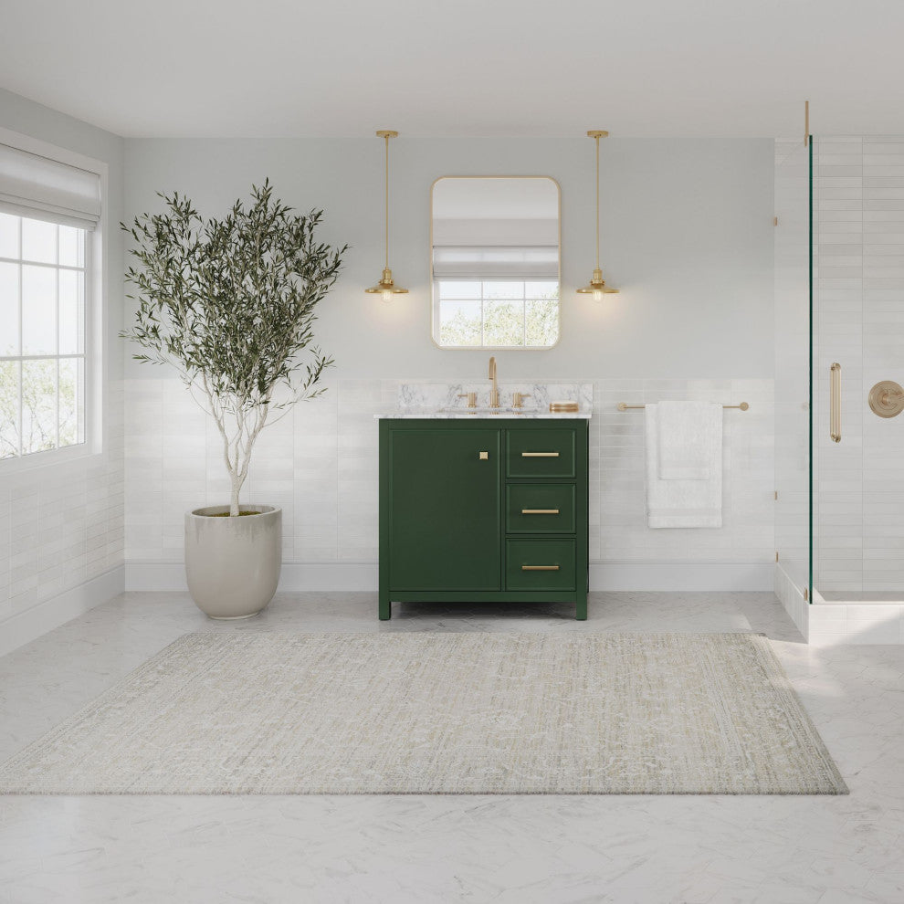 The Woodruff Bathroom Vanity, Single Sink, 36", Vogue Green, Freestanding