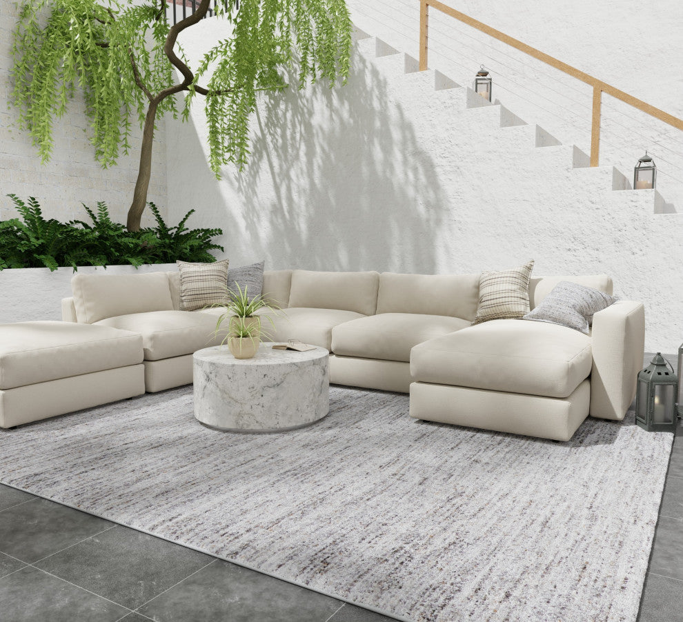 Finley T6046 Modern/Casual Area Rug, Gray/Brown, 8'x10'