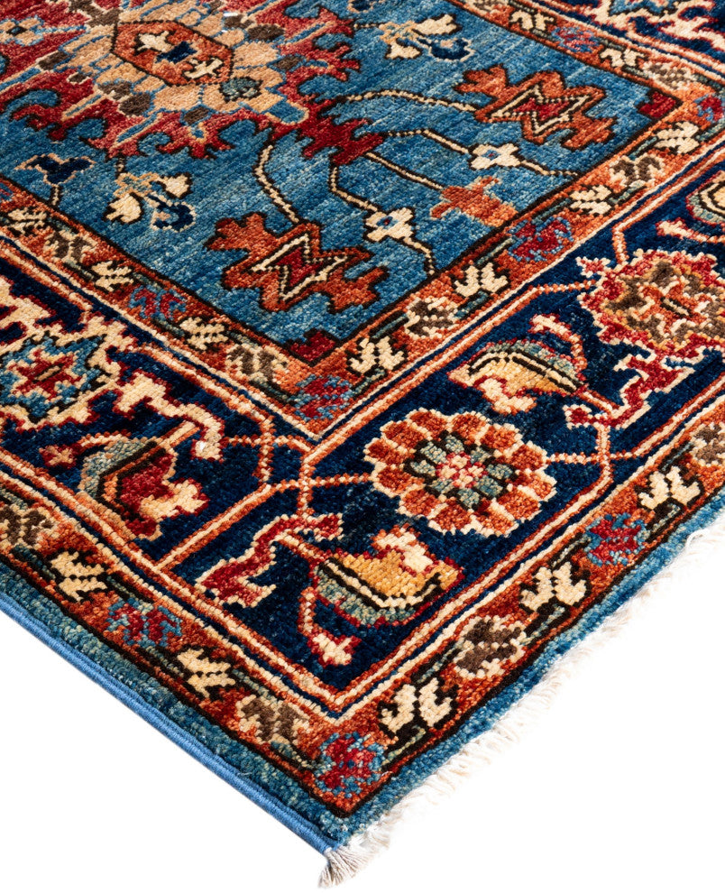 Serapi One-of-a-Kind Hand-Knotted Area Rug Light Blue, 2'7" x 10'0"