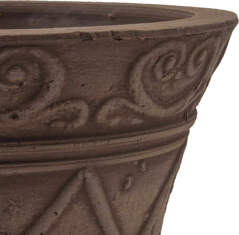 Scroll Grower Pot, Chocolate