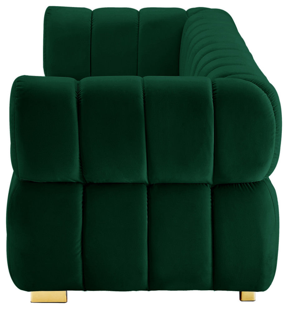 Gwen Velvet Upholstered Chair, Green, Sofa