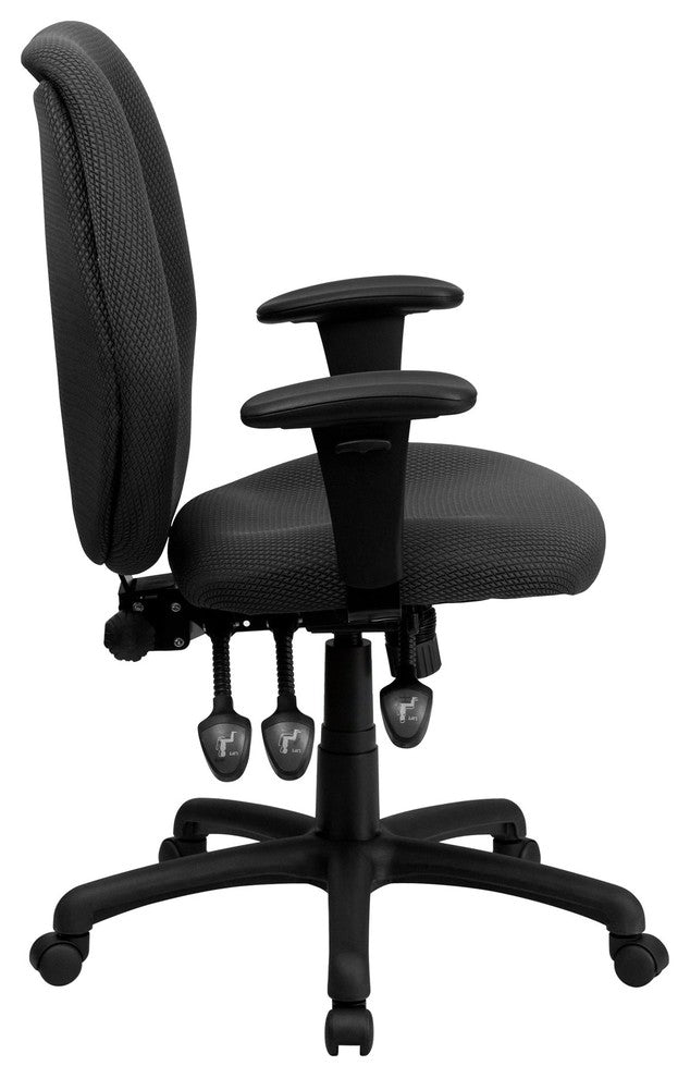 High Back Gray Fabric Ergonomic Executive Swivel Chair